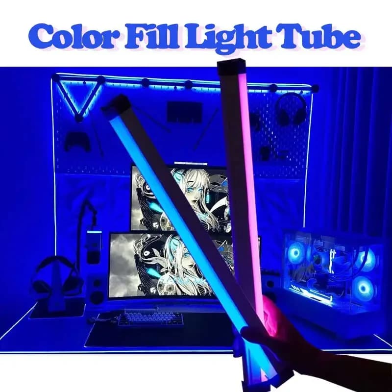 מקל תאורה צינורי RGB USB, 17 ס"מ או 32 ס"מ