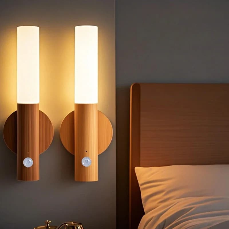 תאורת לילה LED עם חיישן תנועה, מנורת ארון נטענת USB