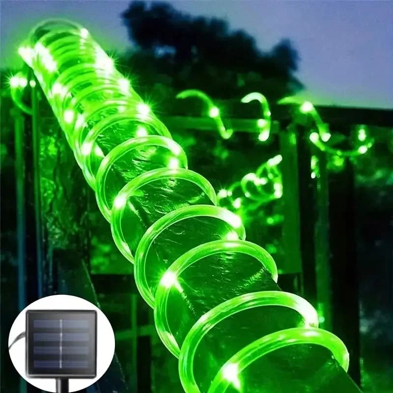 אורות שביל סולאריים LED עם חבל, 8 מצבים