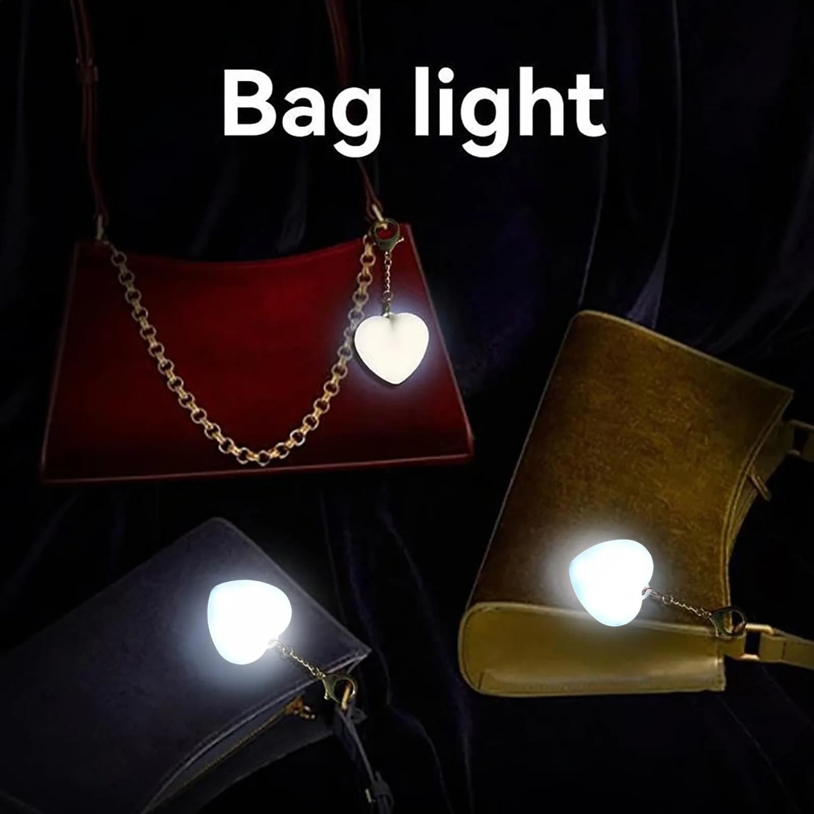 שרשרת מפתחות תאורת לילה LED בצורת לב עם חיישן מגע וטעינה