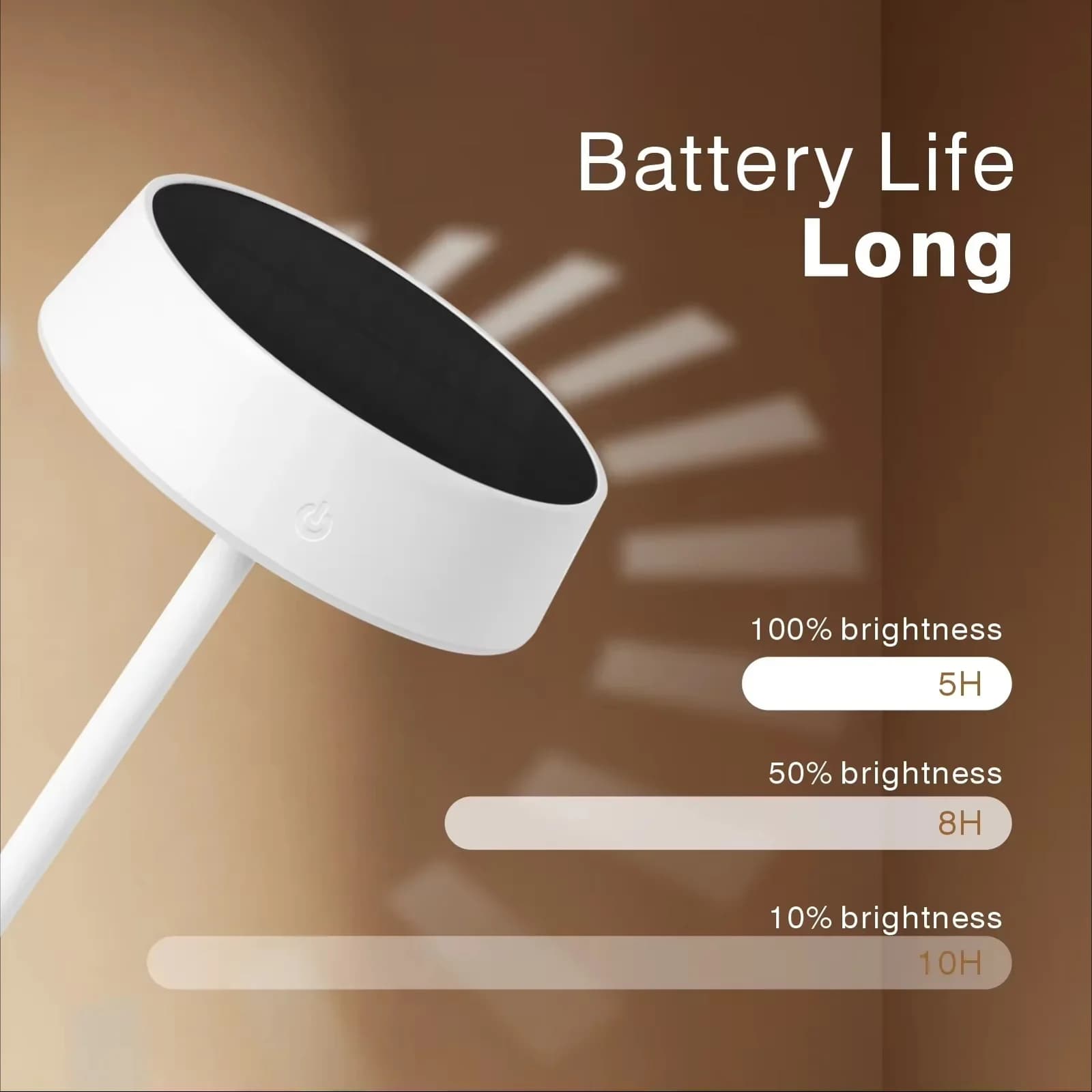 מנורת שולחן LED סולארית, טעינה כפולה USB, מתכווננת בעוצמה