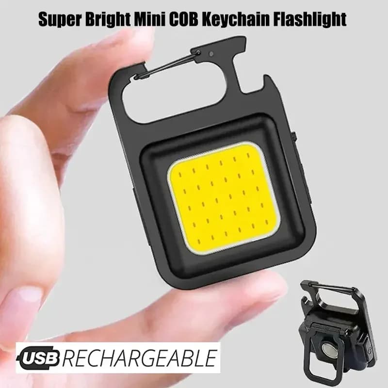 פנס מפתח COB LED מיני נטען עם פותחן בקבוקים